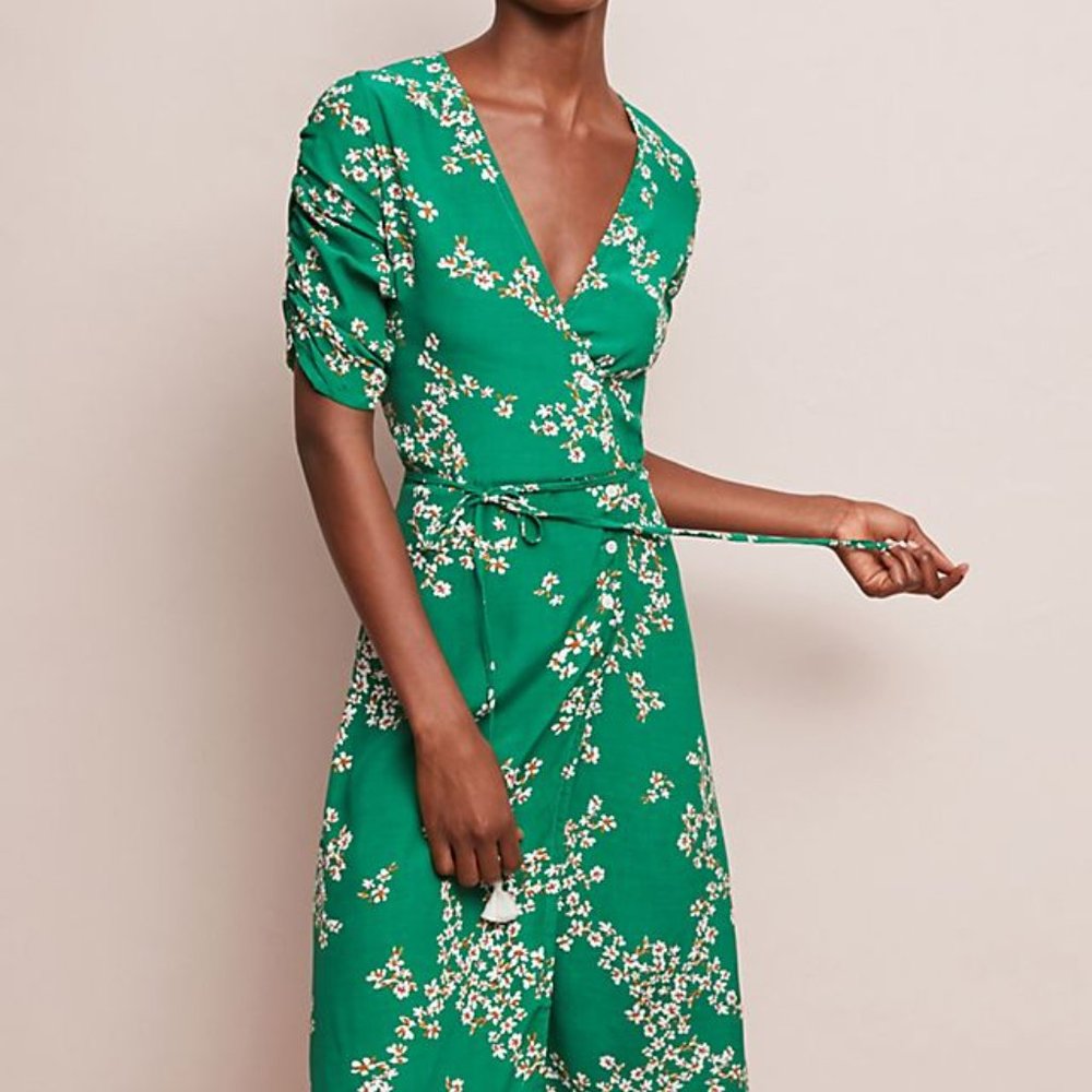 NEW Faithfull the brand Mira wrap puff sleeve dress - Picture 1 of 10